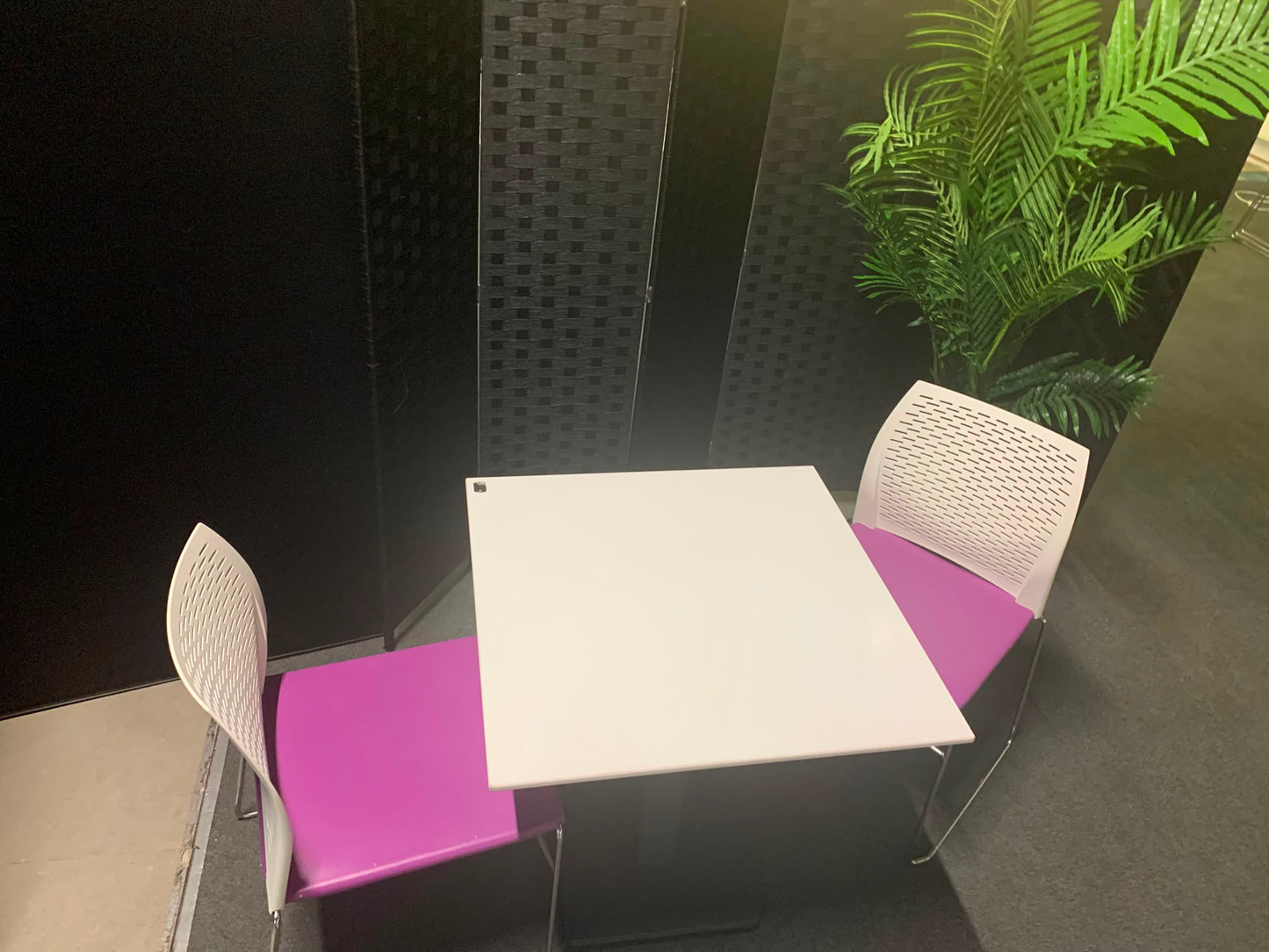 Used Breakout table White canteen meeting office table 70cm x 70cm