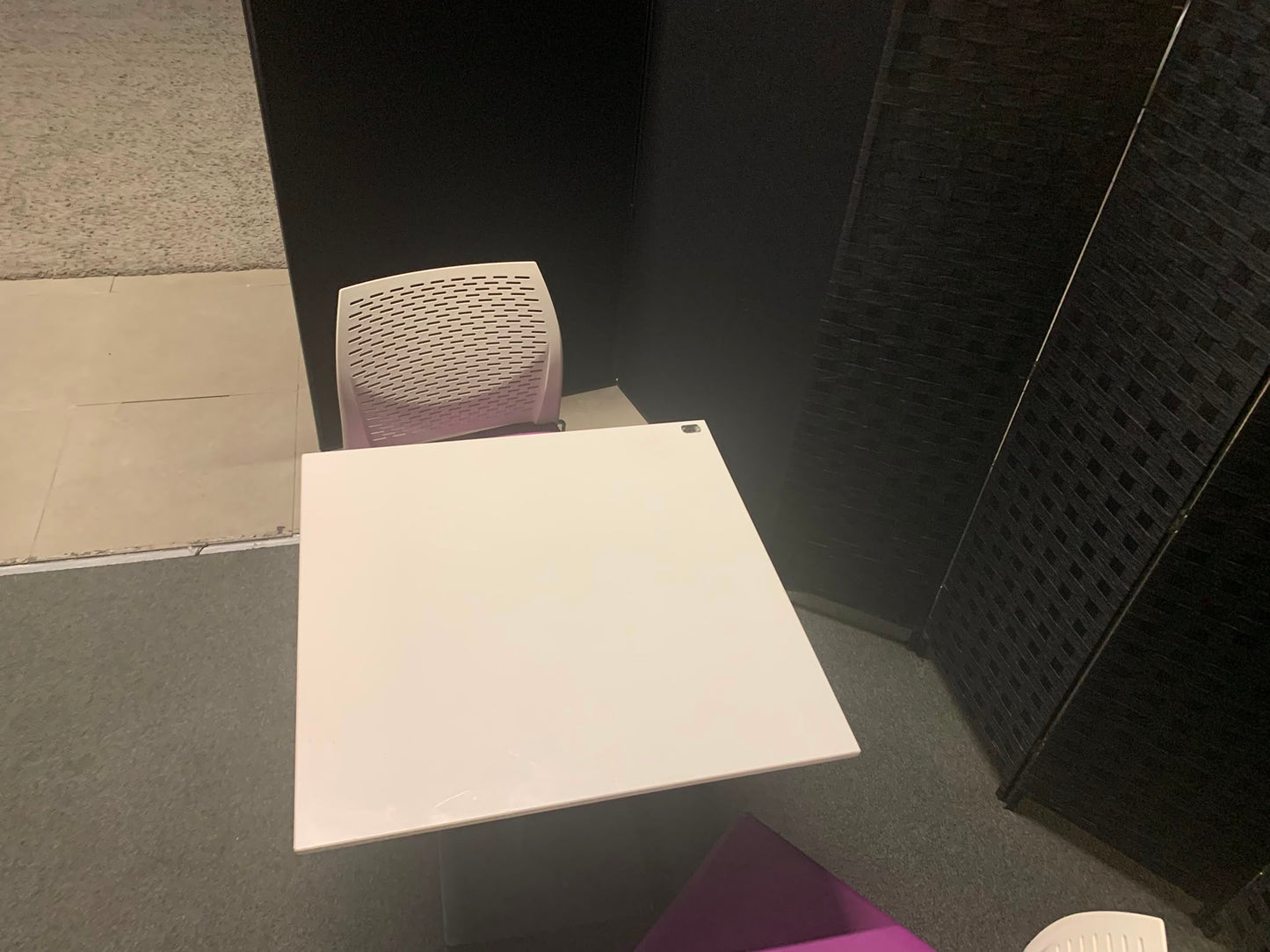 Used Breakout table White canteen meeting office table 70cm x 70cm