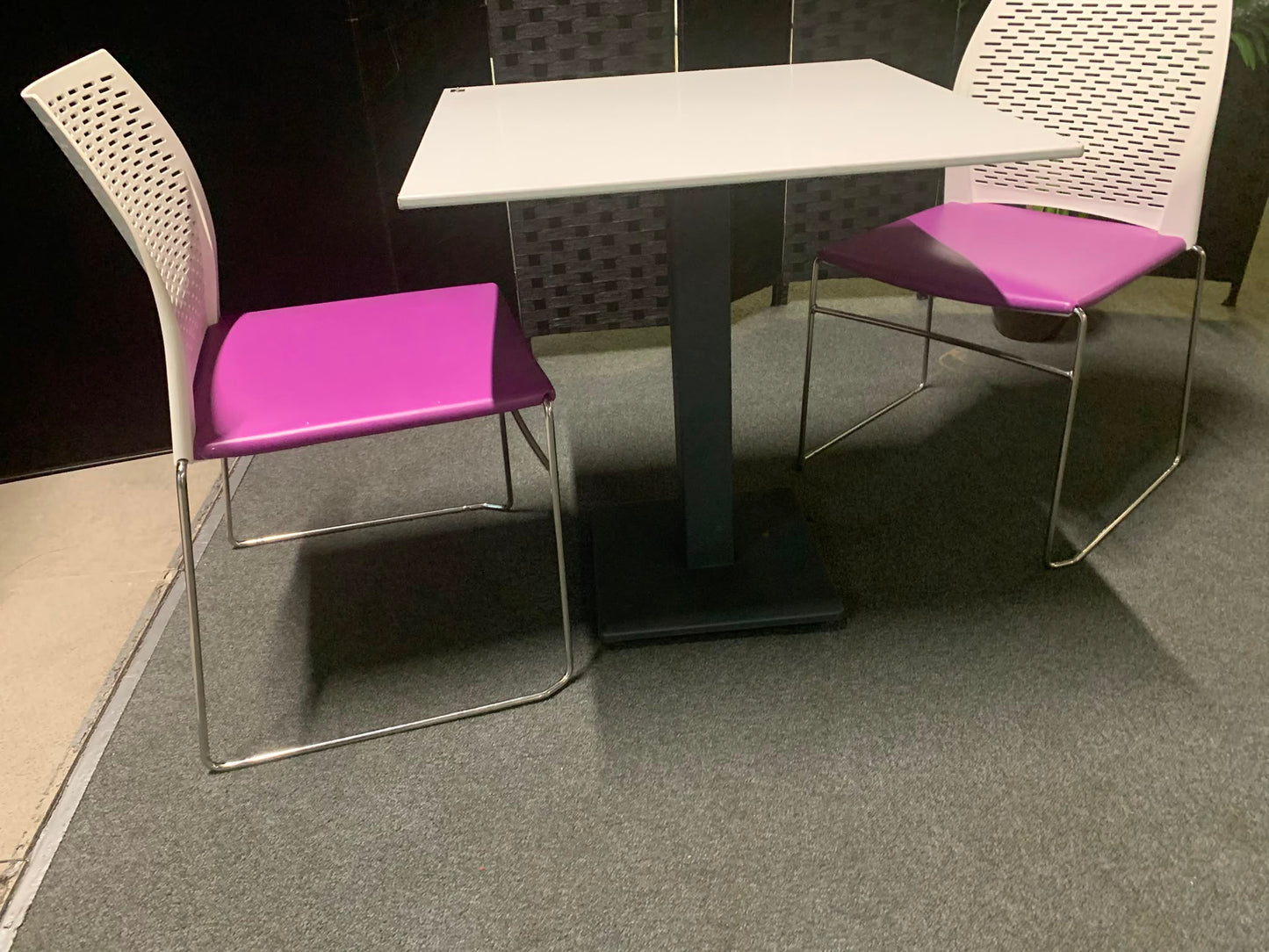 Used Breakout table White canteen meeting office table 70cm x 70cm