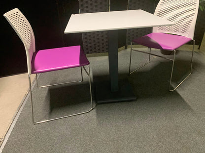 Used Breakout table White canteen meeting office table 70cm x 70cm