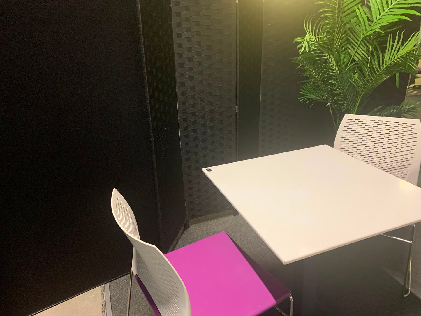 Used Breakout table White canteen meeting office table 70cm x 70cm