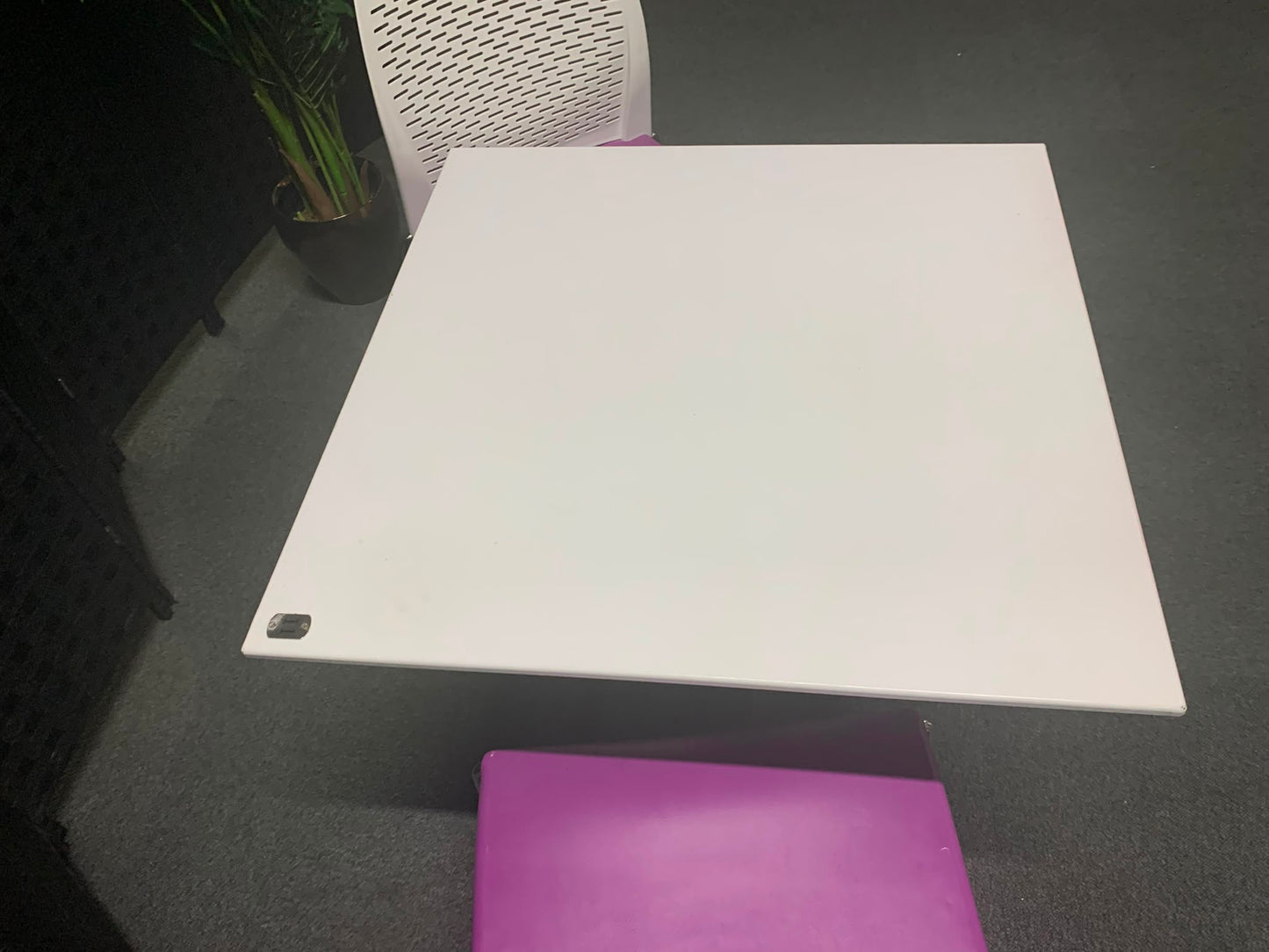 Used Breakout table White canteen meeting office table 70cm x 70cm