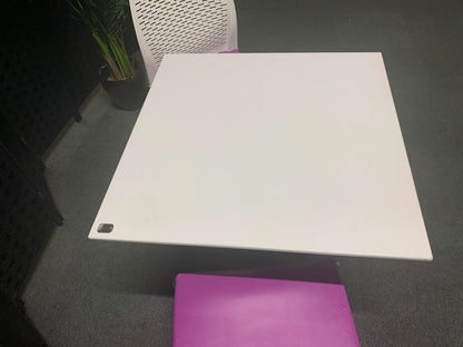 Used Breakout table White canteen meeting office table 70cm x 70cm