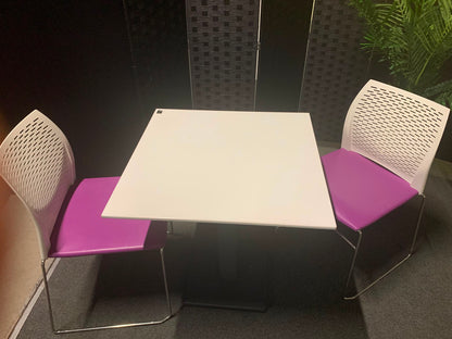 Used Breakout table White canteen meeting office table 70cm x 70cm