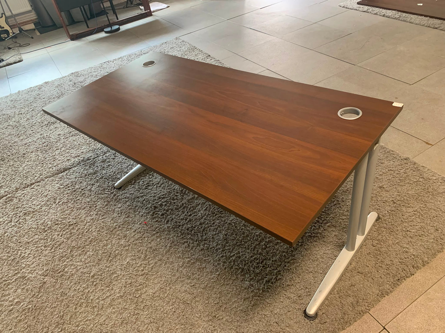 Pre-owned Desk single office walnut 160cm x 80cm