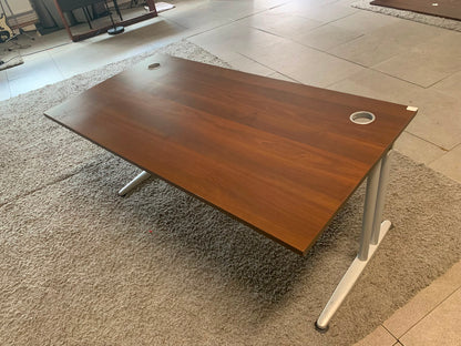 Pre-owned Desk single office walnut 160cm x 80cm