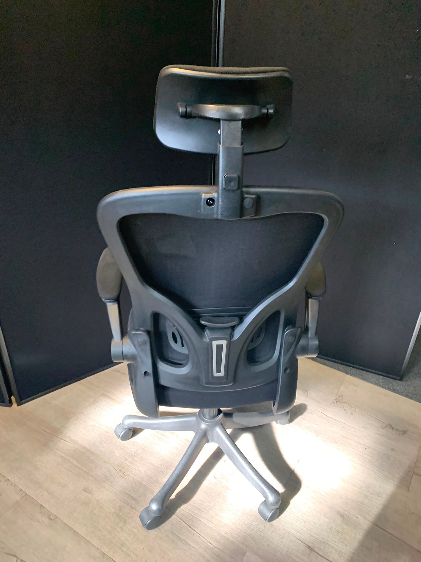 Used office chair high back ergonomic adjustable arms Black with head rest