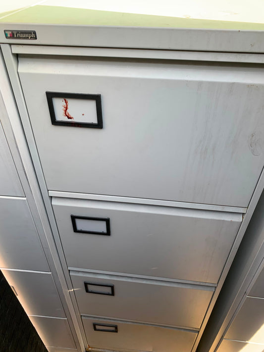 Pre-owned Filing Cabinets Silverline Grey Office 4 drawer H 132cm D 62cm W 46cm