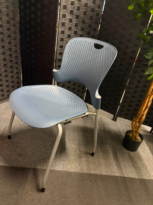 Used Herman Miller Caper blue stacking meeting office desk conference boardroom chair arm less