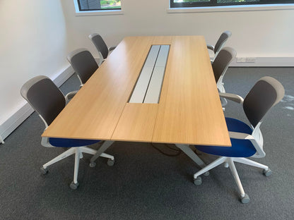 Used Steelcase Four Point Eight Technology  Conference meeting table light wood 246cm x 120cm