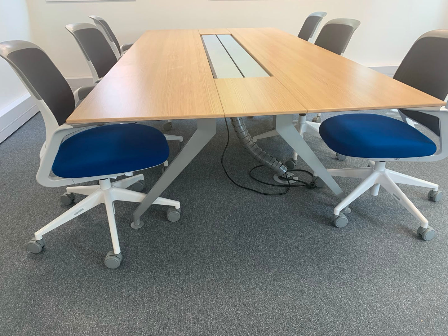 Used Steelcase Four Point Eight Technology  Conference meeting table light wood 246cm x 120cm