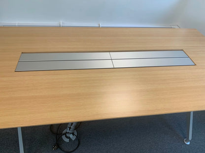 Used Steelcase Four Point Eight Technology  Conference meeting table light wood 246cm x 120cm