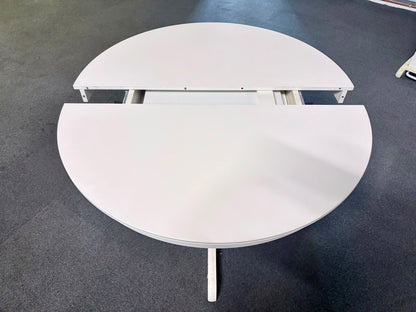 USED IKEA ROSENTORP extendable dining table in white with pedestal base