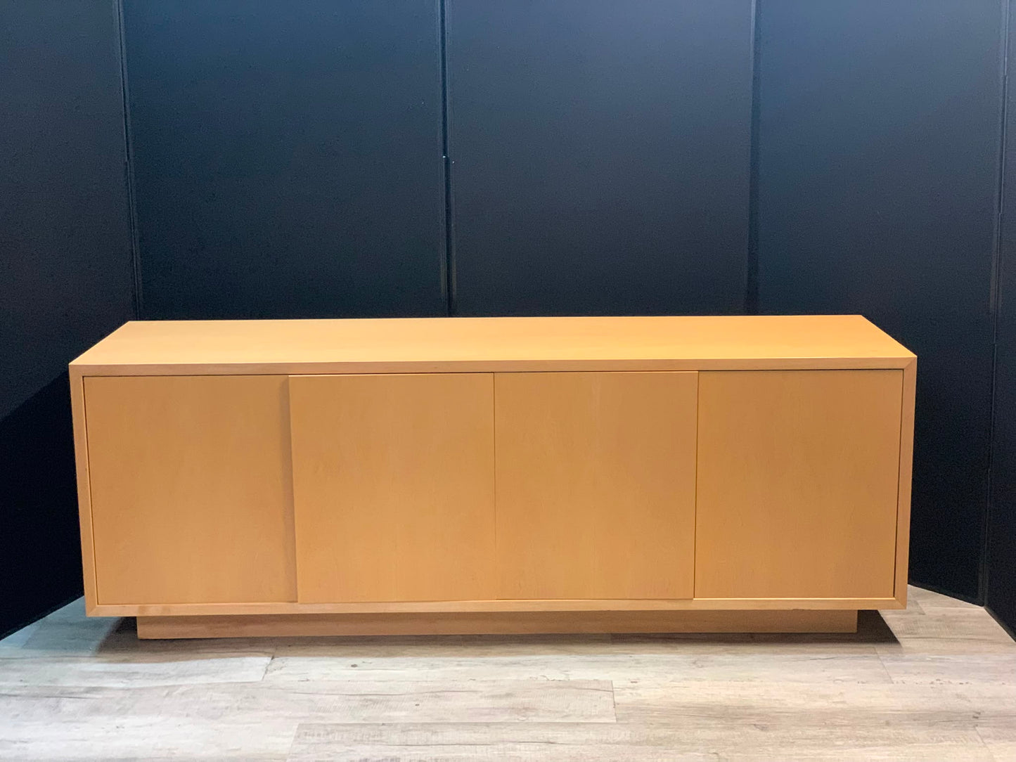 Preowned Credenza Boardroom storage sideboard Office TV stand wood veneer finish H  75cm w  206cm D 60cm
