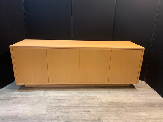 Preowned Credenza Boardroom storage sideboard Office TV stand wood veneer finish H  75cm w  206cm D 60cm