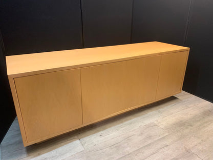 Preowned Credenza Boardroom storage sideboard Office TV stand wood veneer finish H  75cm w  206cm D 60cm
