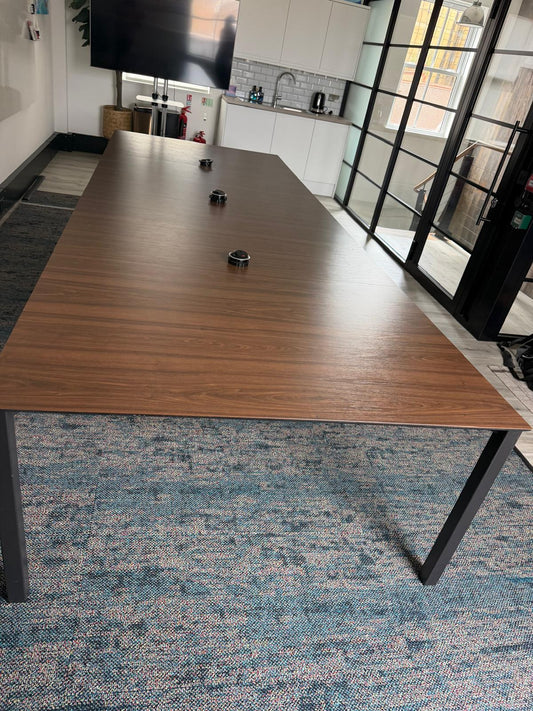 Used boardroom table meeting Large wood finish conference rectangular table w142cm x h73cm x d382cm