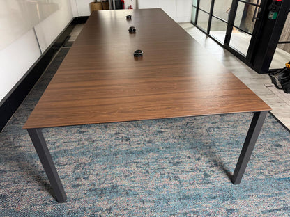 Used boardroom table meeting Large wood finish conference rectangular table w142cm x h73cm x d382cm