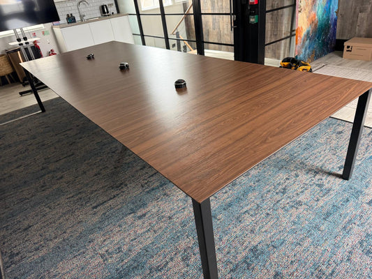 Used boardroom table meeting Large wood finish conference rectangular table w142cm x h73cm x d382cm