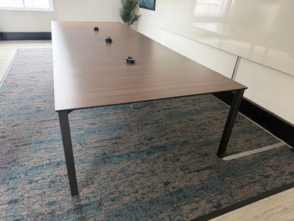 Used boardroom table meeting Large wood finish conference rectangular table w142cm x h73cm x d382cm