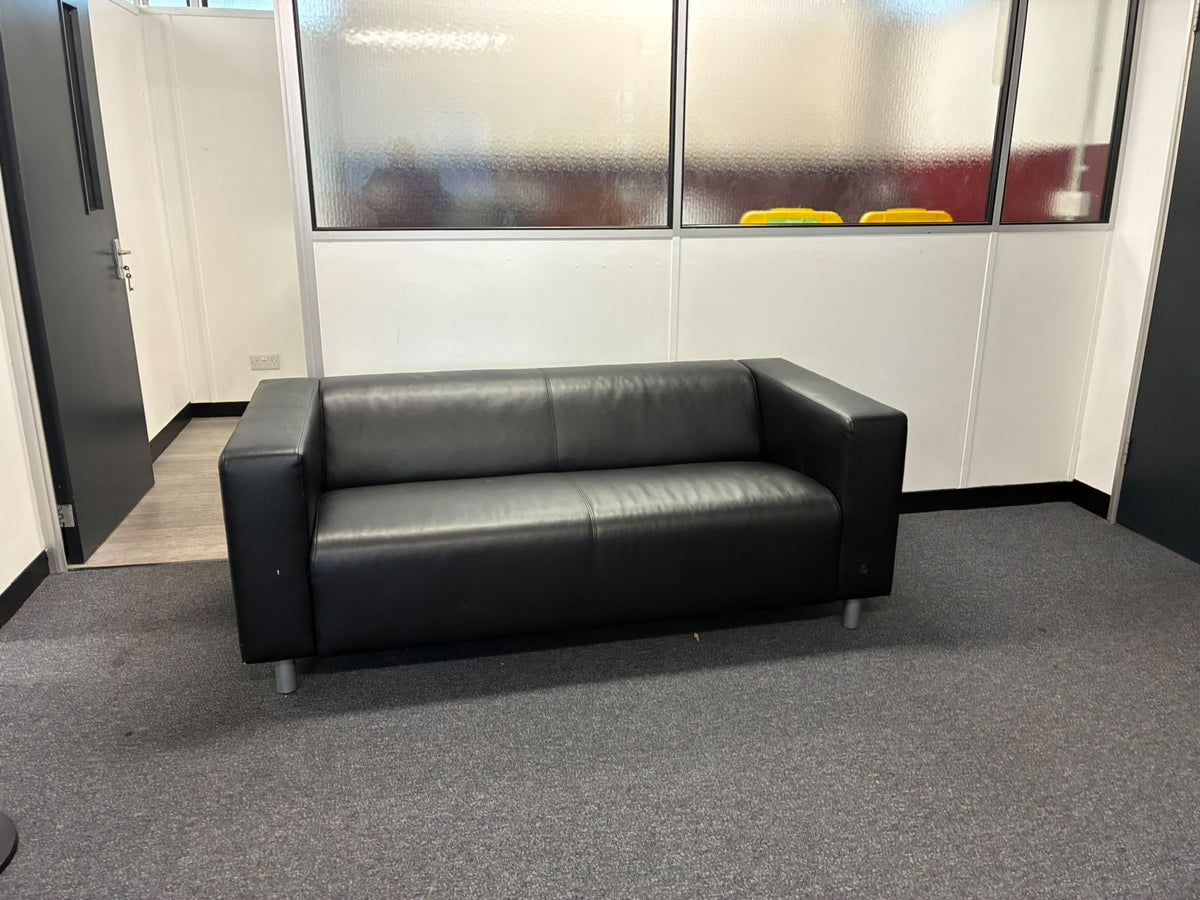 Used Sofa Leather Black 2 seater sofa seating