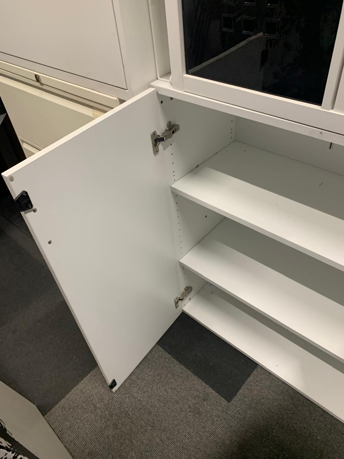 Used storage cupboard double door 2 door office  with vertical silver