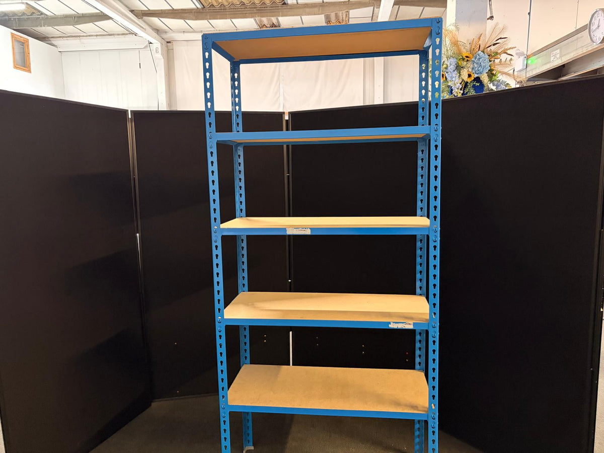 Used Shelving Unit Heavy Duty Office Garage Storage 5 Tier Blue Racking
