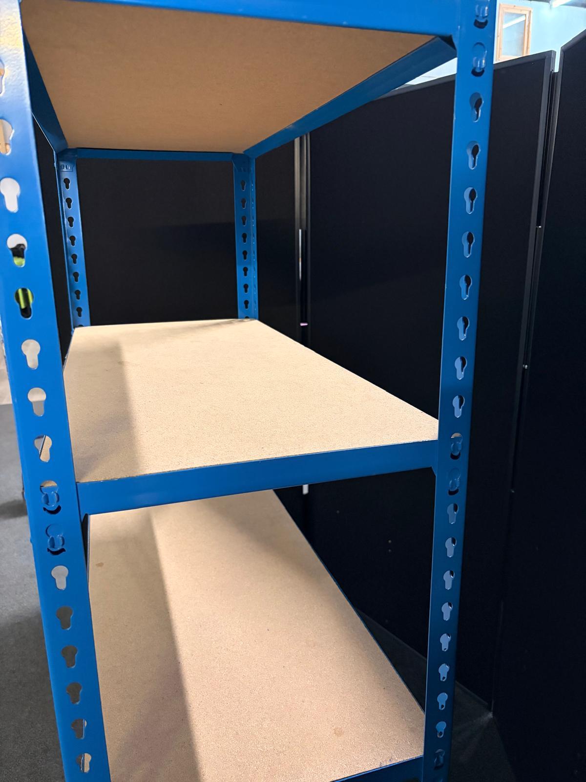 Used Shelving Unit Heavy Duty Office Garage Storage 5 Tier Blue Racking