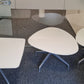 Orangebox low white coffee table with chrome base