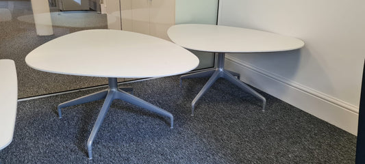 Orangebox low white coffee table with chrome base