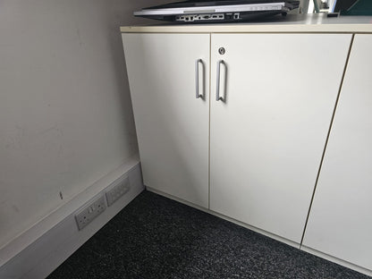 White Office Cupboard Storage Unit H: 123cm, 83.5cm, D:44cm  W:80cm