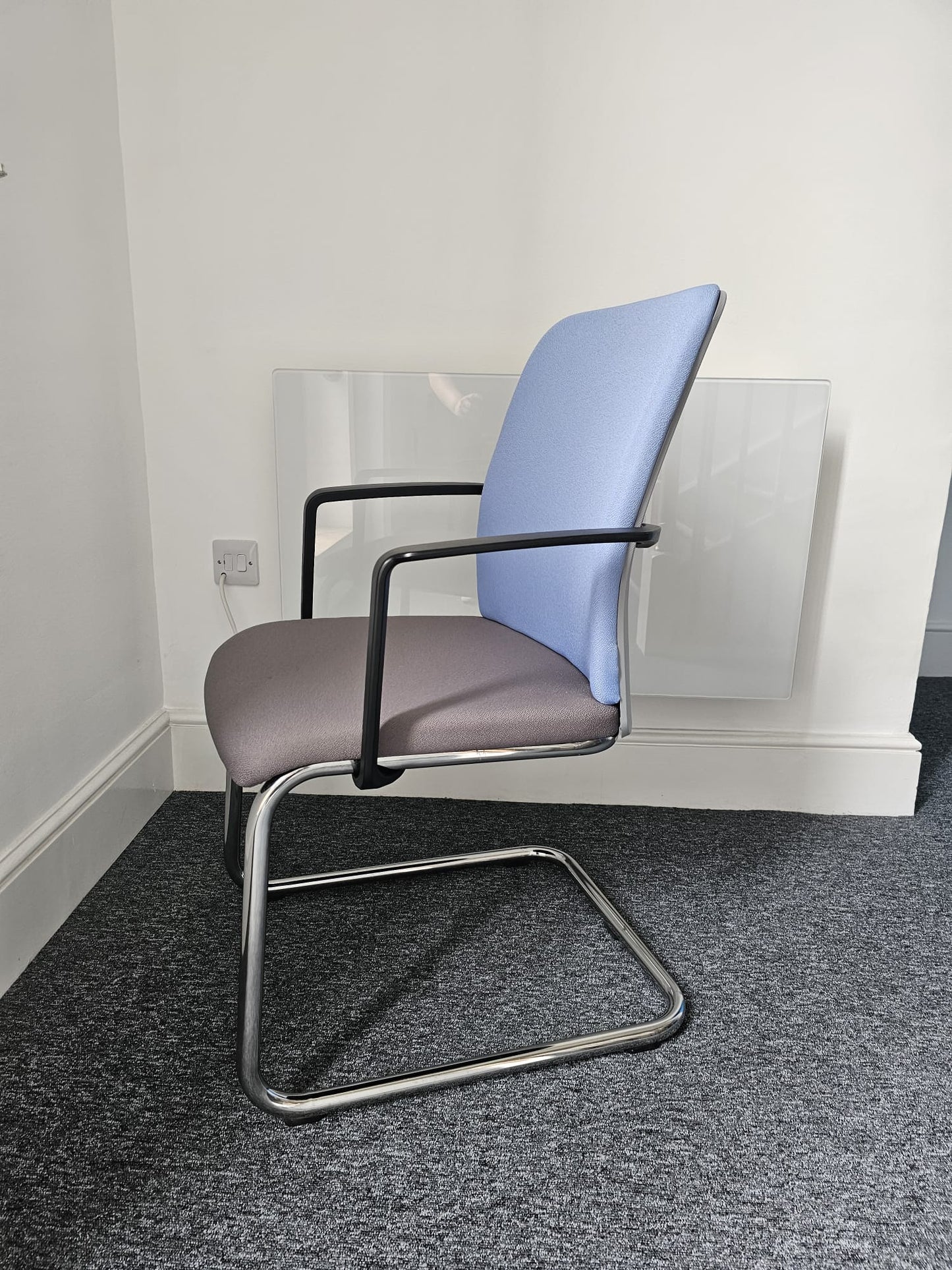 Blue, Grey Padded Meeting Visitor Chairs