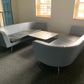 Orangebox low white Square coffee table with chrome base