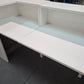 Used Second hand White and Wood Office Reception Desk with countertop H:117cm D:80cm W:240cm