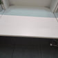 Used Second hand White and Wood Office Reception Desk with countertop H:117cm D:80cm W:240cm