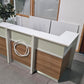 White Office Reception Desk with countertop waiting area signing in table counter transaction top