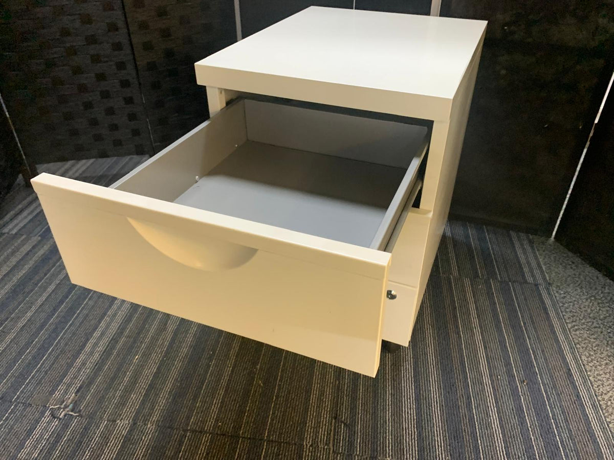 Used IKEA Erik White Metal Office pedestal with 3 Drawers on Wheels