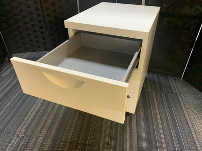 Used IKEA Erik White Metal Office pedestal with 3 Drawers on Wheels