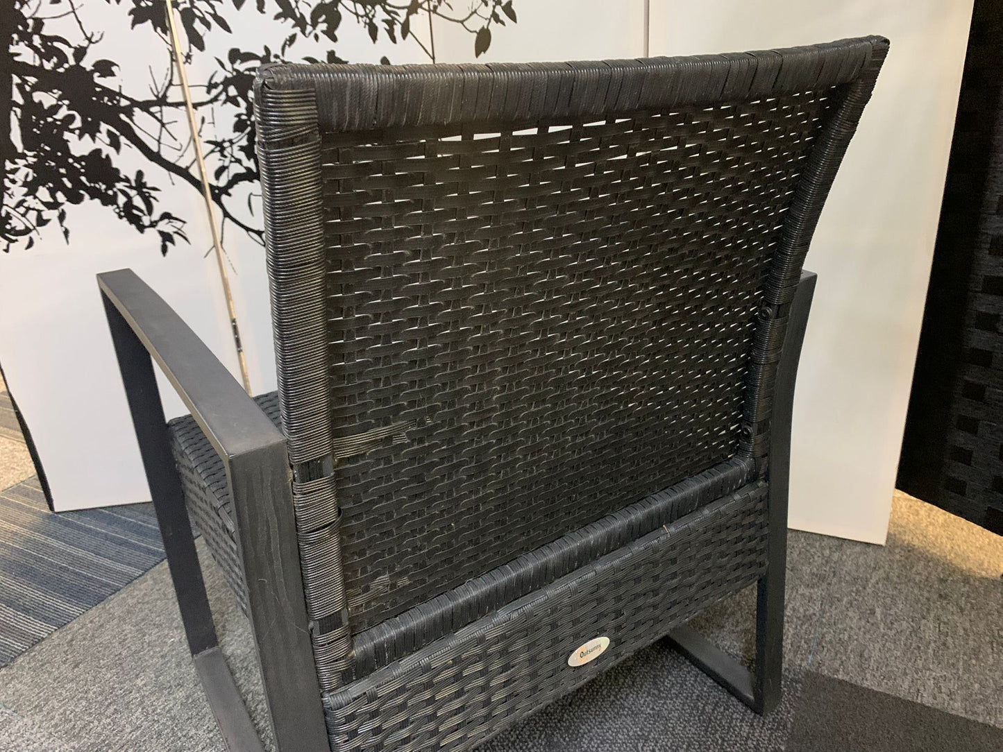 Grey Rattan Patio Two Chair Set