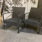 Grey Rattan Patio Two Chair Set