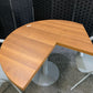 Modern wood finish breakout table 120cm diameter