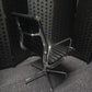 Black leatherette Swivel Meeting Chair- Ribbed Auto-Return Swivel Chair