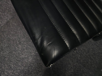 Black leatherette Swivel Meeting Chair- Ribbed Auto-Return Swivel Chair
