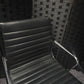 Black leatherette Swivel Meeting Chair- Ribbed Auto-Return Swivel Chair