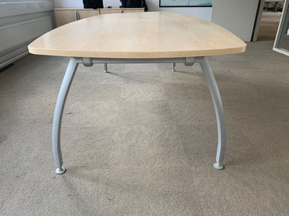 Used Office Meeting table 8 seater maple finish conference, 240cm x 100cm