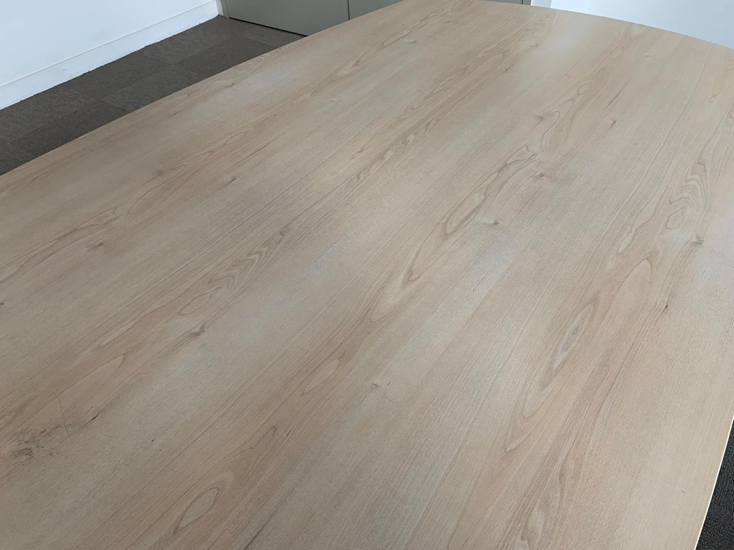 Used Office Meeting table 6 seater maple finish conference, 160cm x 100cm