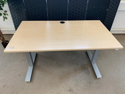 Used desk sit stand height adjustable cable port 160cm x 80cm office