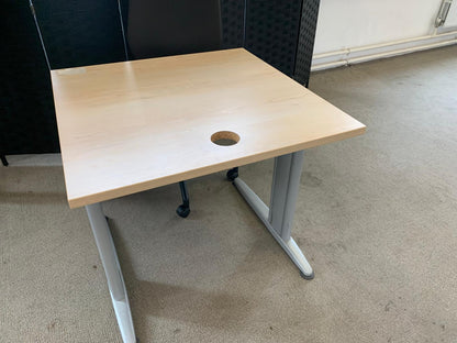 Brown Small Office Table Desk, 80cm x 80cm