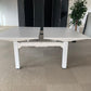White 2 seater office electric sit stand desk, height adjustable, 2 pod Table