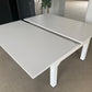 White 2 seater office electric sit stand desk, height adjustable, 2 pod Table